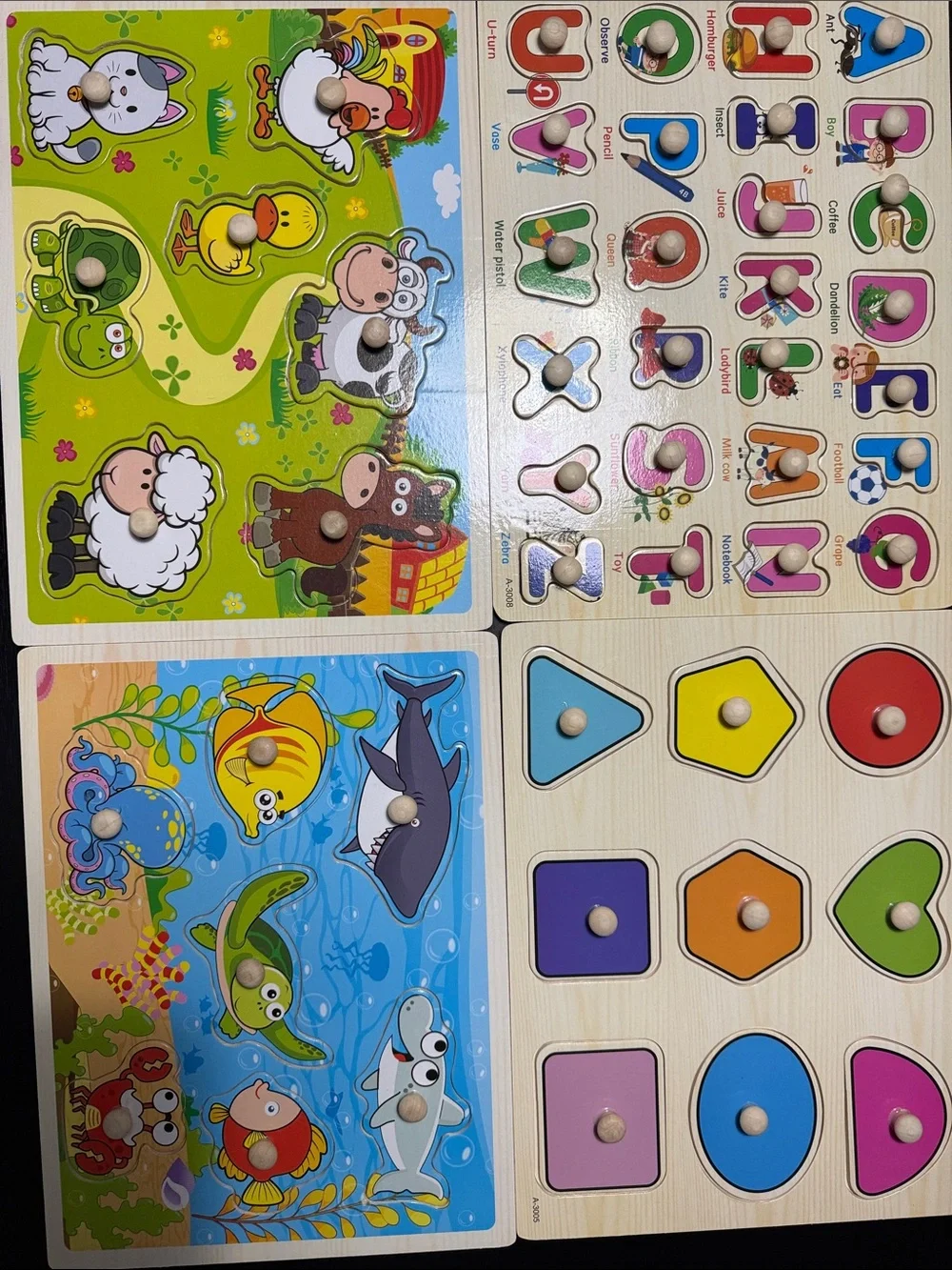 Wooden Kids Puzzle Board Set - Color & Shape Matching